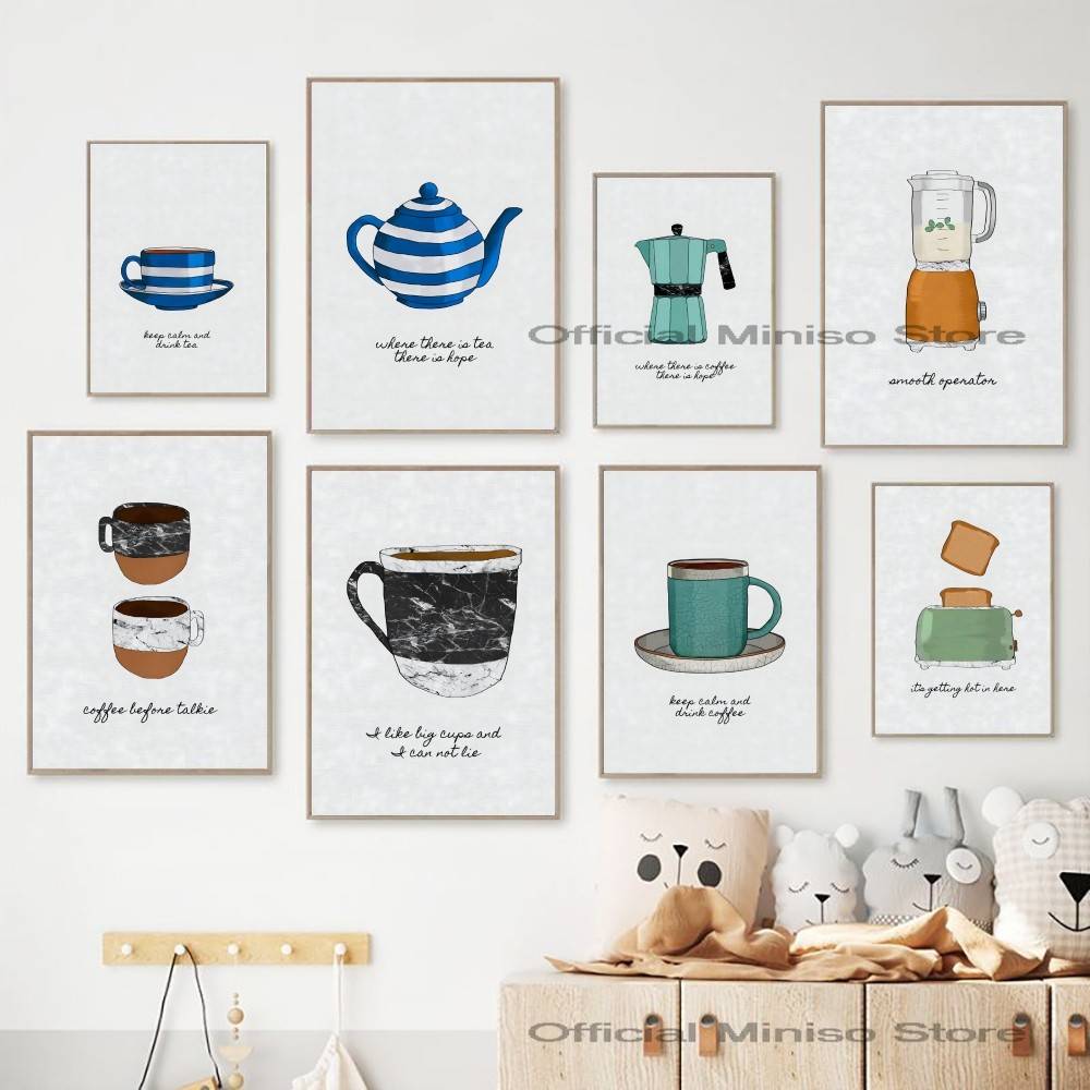 Wallpaper Coffee And Tea - กาแฟ ชา เครื่องครัว โปสเตอร์ กาน้ำชา ถ้วยกาแฟ