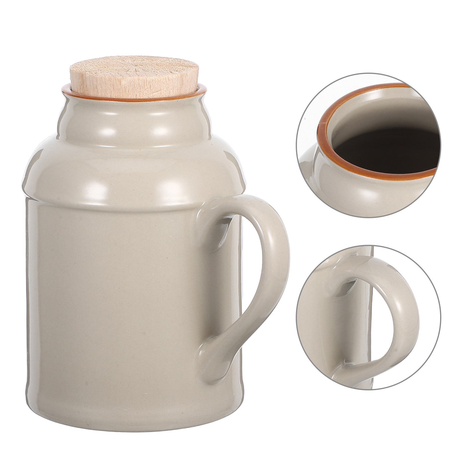 Coffee Tea Containers - กาต้มน้ำเซรามิกวินเทจตกแต่งพร้อมฝาปิด กาต้มน้ำสไตล์เรโทรสำหรับชงชา กาแฟ ใช้ในชีวิตประจำวัน