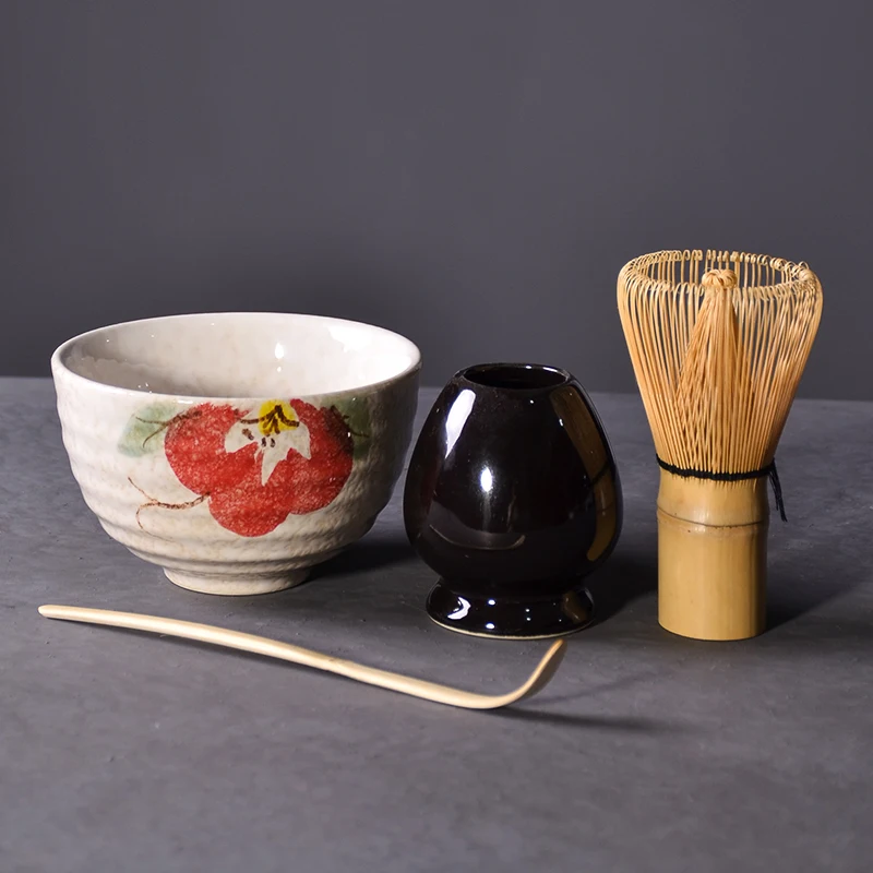 Matcha Whisk Set - Tangpin 4 ชิ้น/เซ็ตแบบดั้งเดิม Matcha Giftset ไม้ไผ่