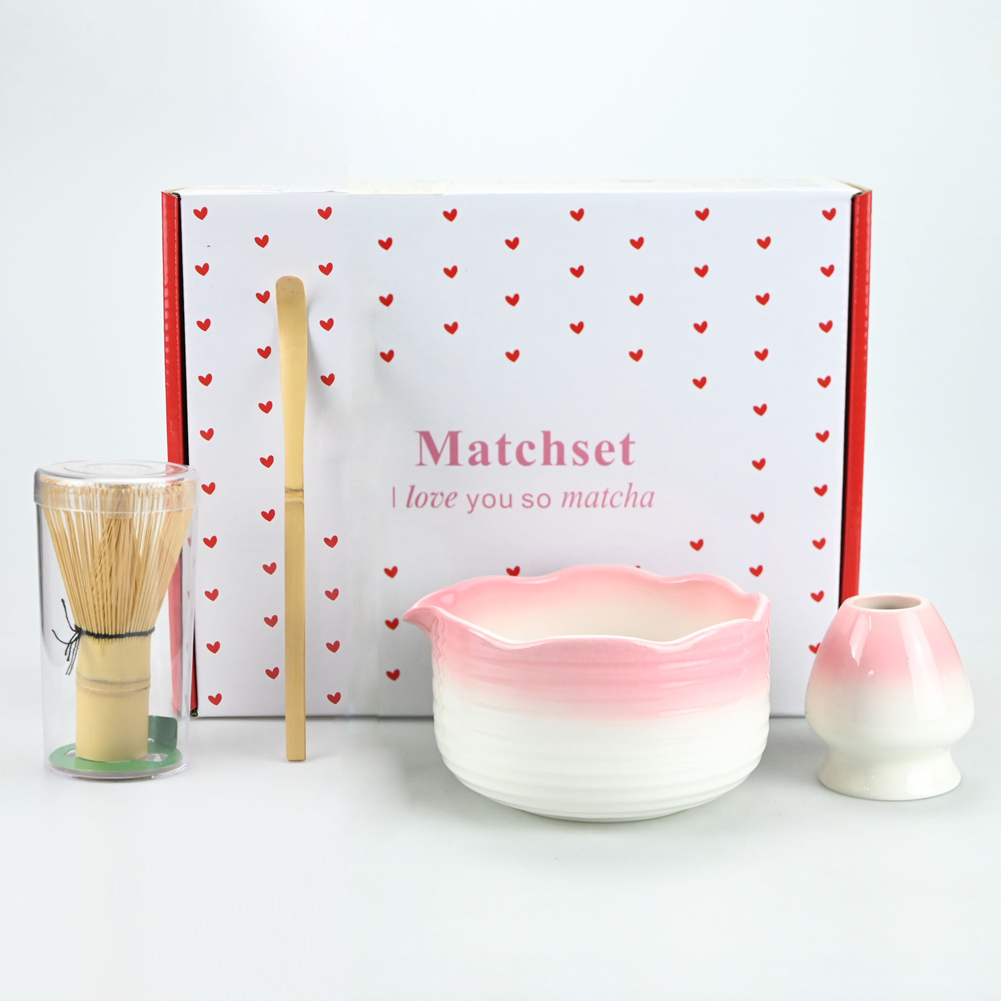Matcha Whisk Set - ชุดถ้วยมัทฉะแบบราชวงศ์ซ่ง 4 ชิ้น/ชุด, อุปกรณ์ทำมัทฉะ, แปรง, ถ้วยชาแบบซ่ง,