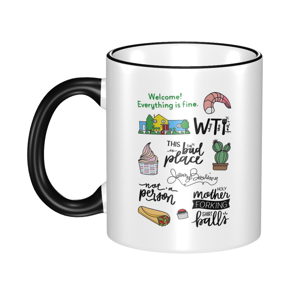 Coffee Tea Place - แก้วกาแฟเซรามิกลาย The Good Place ของที่ระลึกตลกๆ แก้วน้ำชา