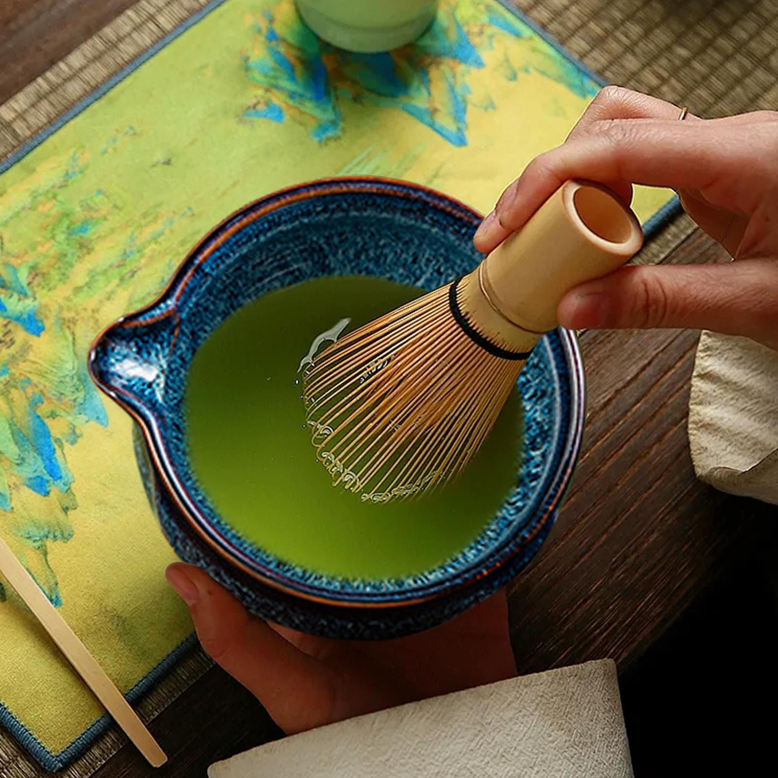 Matcha Whisk Set - ชุดชามมัทฉะและตะกร้อมัทฉะ ชุดชงชาแบบใช้ซ้ำได้ ชุดทำมัทฉะแบบญี่ปุ่น อุปกรณ์ครัวสำหรับพักผ่อนที่บ้าน