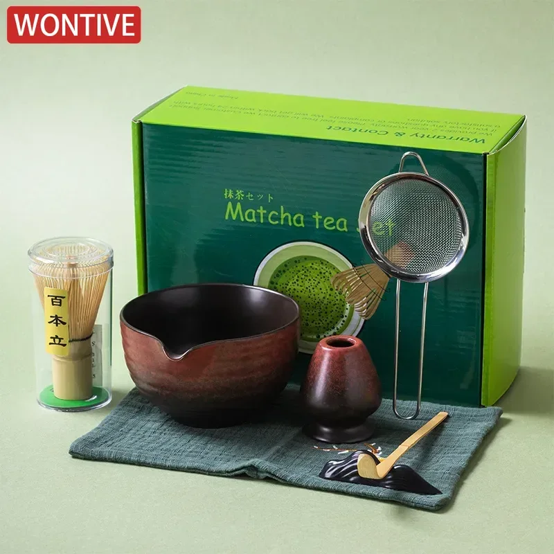 Matcha Whisk Set - ชุดทำมัทฉะญี่ปุ่น 1-7 ชิ้น ชุดแปรงไม้ไผ่ ชามมัทฉะสวยงาม กล่องของขวัญพร้อมที่ตีชา