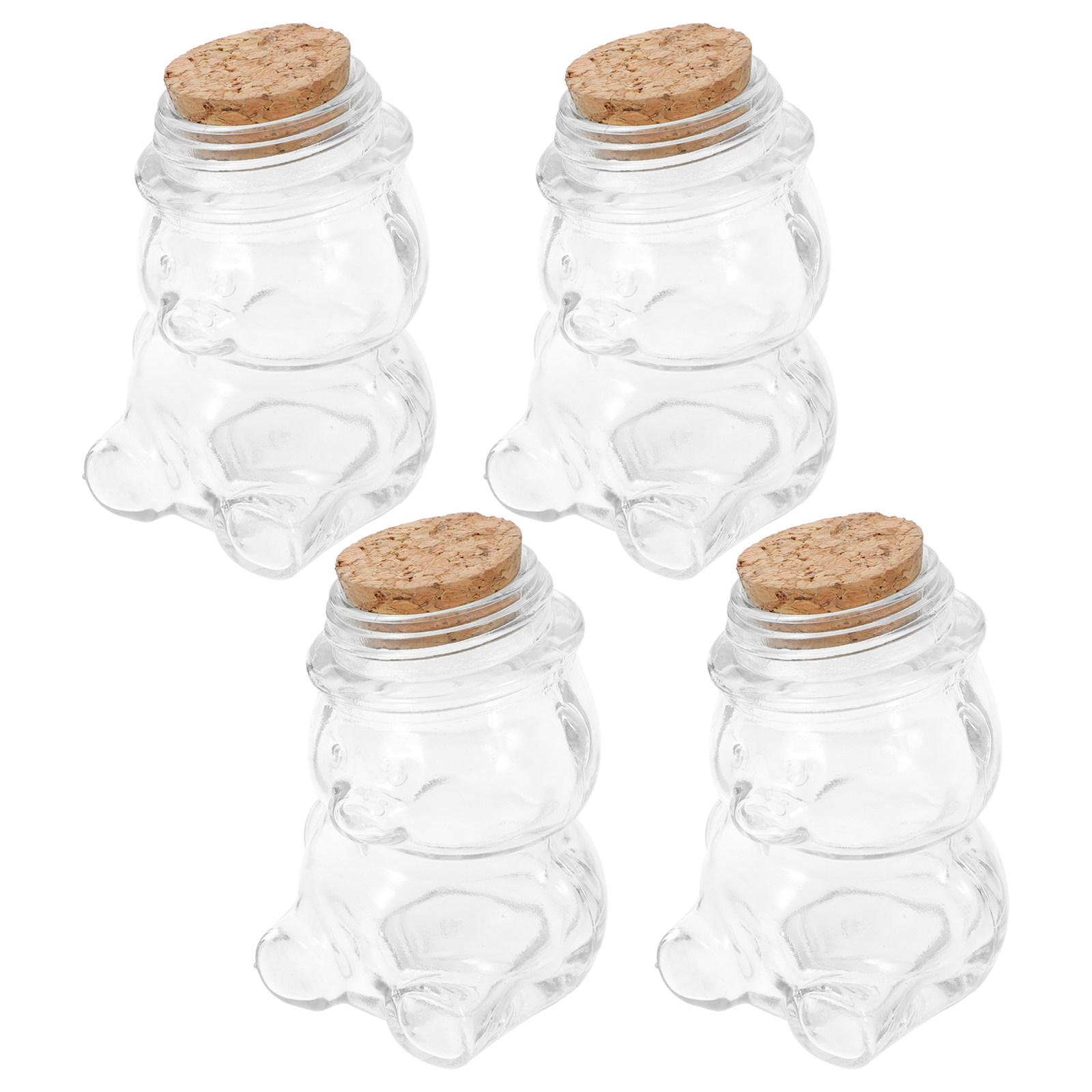 Coffee Tea Containers - ชุดโหลแก้วใส 4 ชิ้น สำหรับเก็บอาหาร ขนม บิสกิต