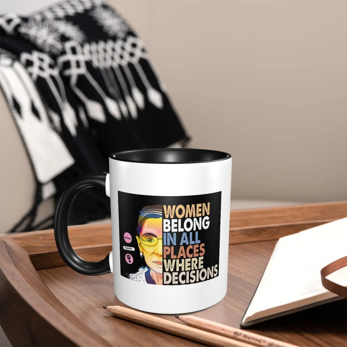 Coffee Tea Place - แก้วมัคเซรามิคตลก ลาย RBG Ruth Bader Ginsburg