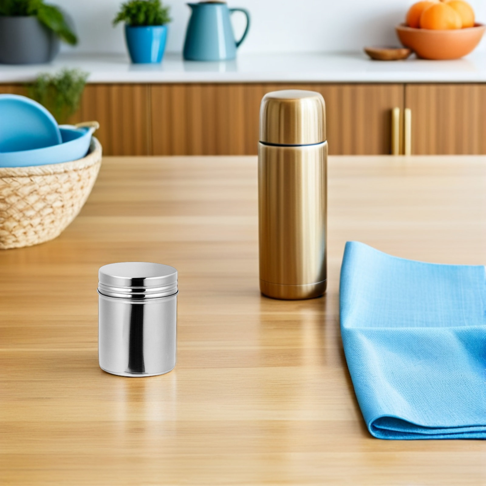 Coffee Tea Containers - กระปุกสแตนเลส 2 ชิ้น 304 สำหรับเก็บอาหาร ปิดผนึกแน่นสนิท