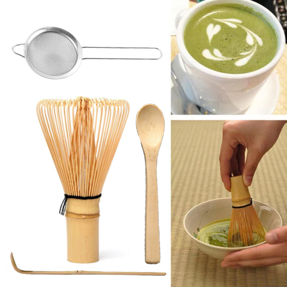 Matcha Whisk Set - ชุดอุปกรณ์ตีผงมัทฉะ ประกอบด้วยที่ตีผงมัทฉะและที่ตัก ที่ตีไม้ไผ่ที่สมบูรณ์แบบสำหรับชาผงมัทฉะ อุปกรณ์ชงชาญี่ปุ่น