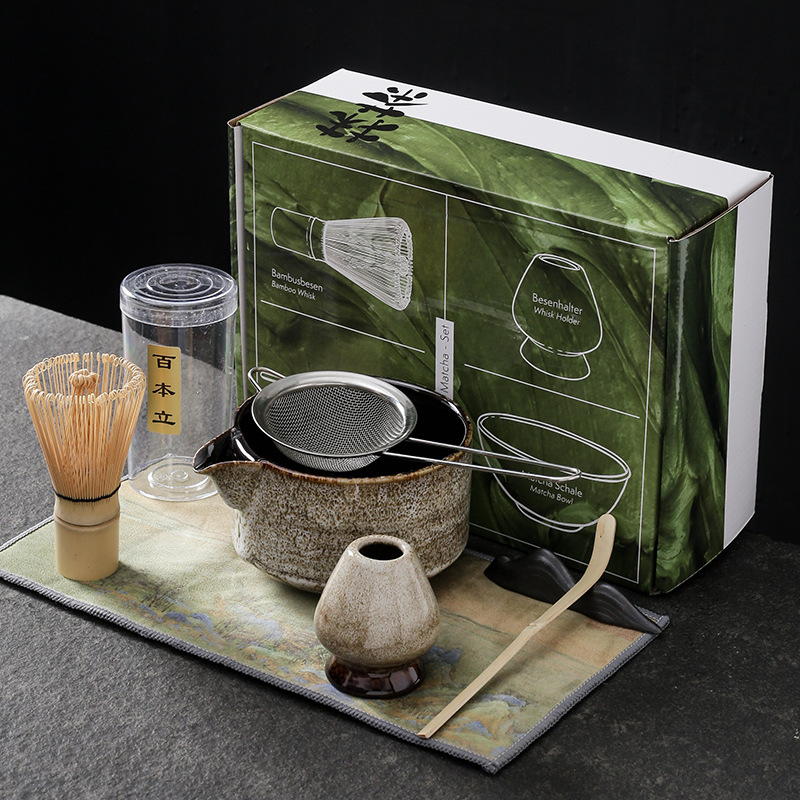 Matcha Whisk Set - 7 ชิ้น 4 ชิ้นญี่ปุ่น Matcha ชุด