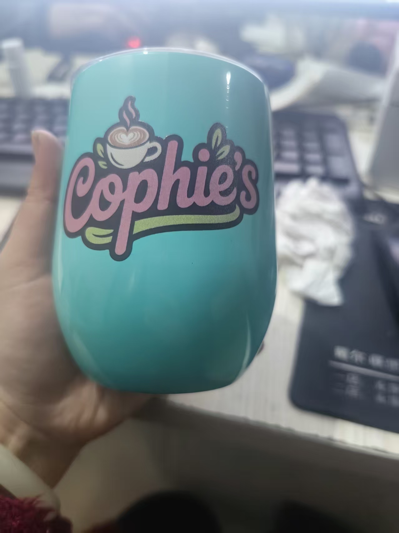 Coffee Tea Equipment - แก้วกาแฟแบบพกพาขนาด 12 ออนซ์ แก้วเก็บความร้อนสแตนเลส ป้องกันการรั่วซึม แก้วชา