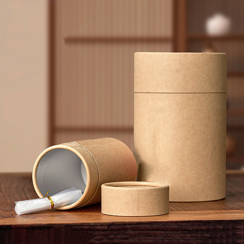 หลอดกระดาษคราฟท์ทรงกลมแบบใหม่  - Coffee Tea Containers บทวิจารณ์และราคา