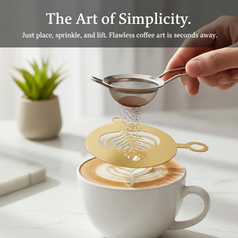 ชุดลายฉลุกาแฟสแตนเลส 4 ชิ้น -  - Coffee Stencil Art บทวิจารณ์และราคา