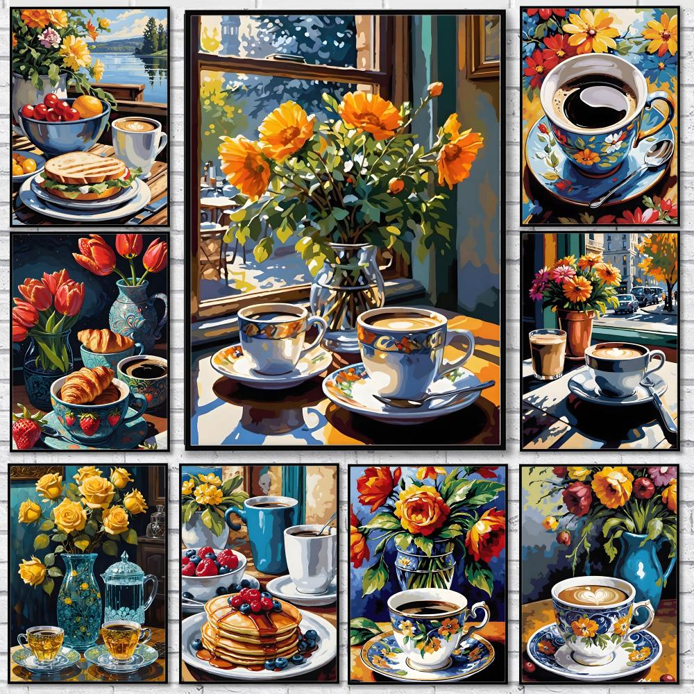 ช่วงบ่ายชา กาแฟ ถ้วย โปสเตอร์  - Wallpaper Coffee And Tea บทวิจารณ์และราคา