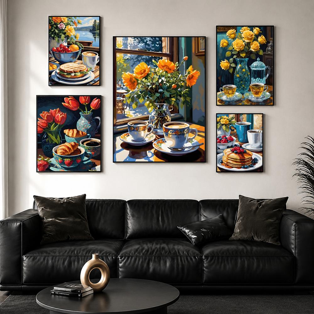 ช่วงบ่ายชา กาแฟ ถ้วย โปสเตอร์  - Wallpaper Coffee And Tea บทวิจารณ์และราคา