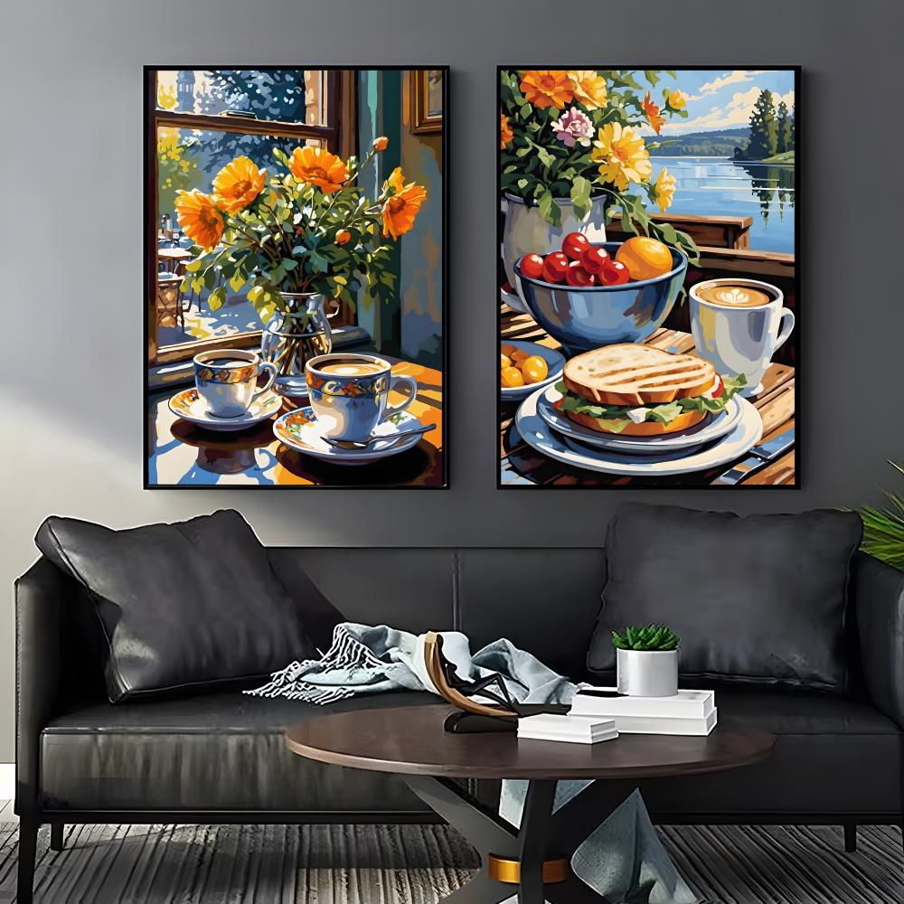 ช่วงบ่ายชา กาแฟ ถ้วย โปสเตอร์  - Wallpaper Coffee And Tea บทวิจารณ์และราคา