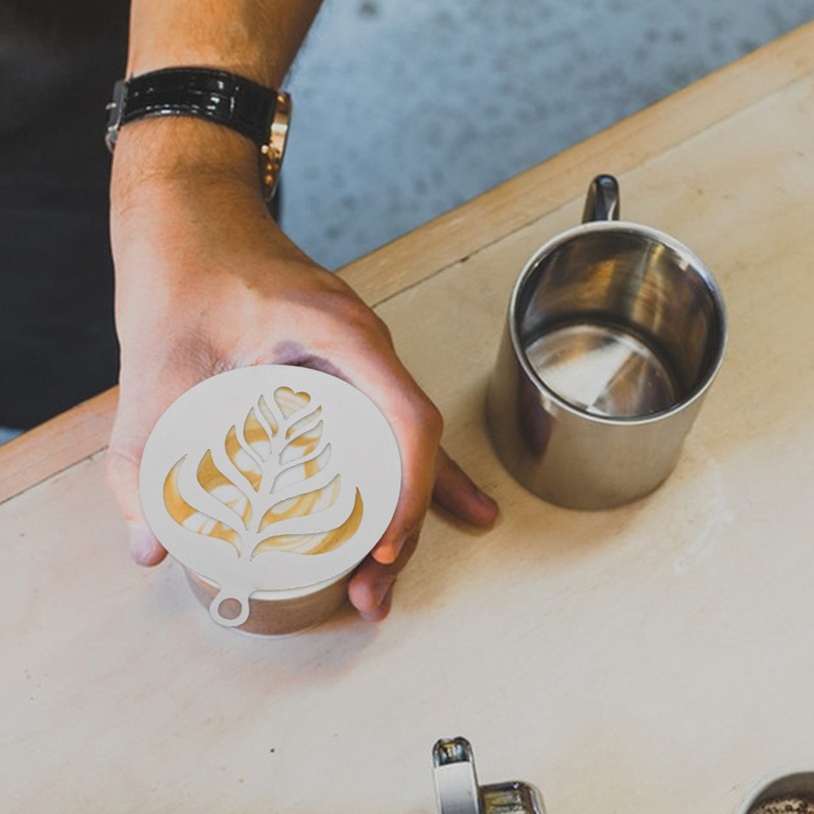 4 ชิ้น แม่แบบลายกาแฟสแตนเลสคุณ - Coffee Stencil Art บทวิจารณ์และราคา