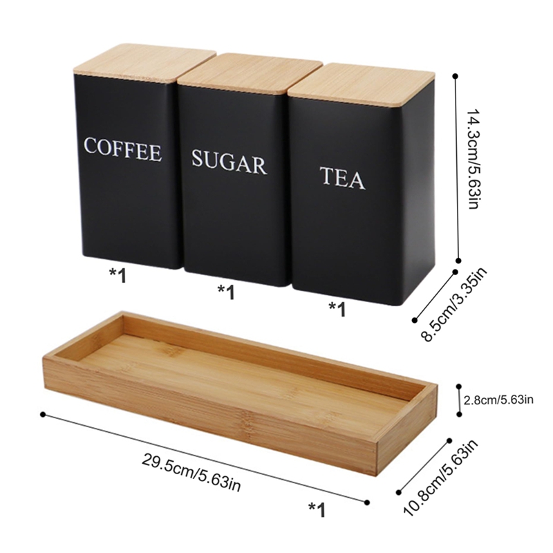ชุดกระป๋องชา กาแฟ น้ำตาล 3 ชิ้ - Coffee Tea Canister Set บทวิจารณ์และราคา