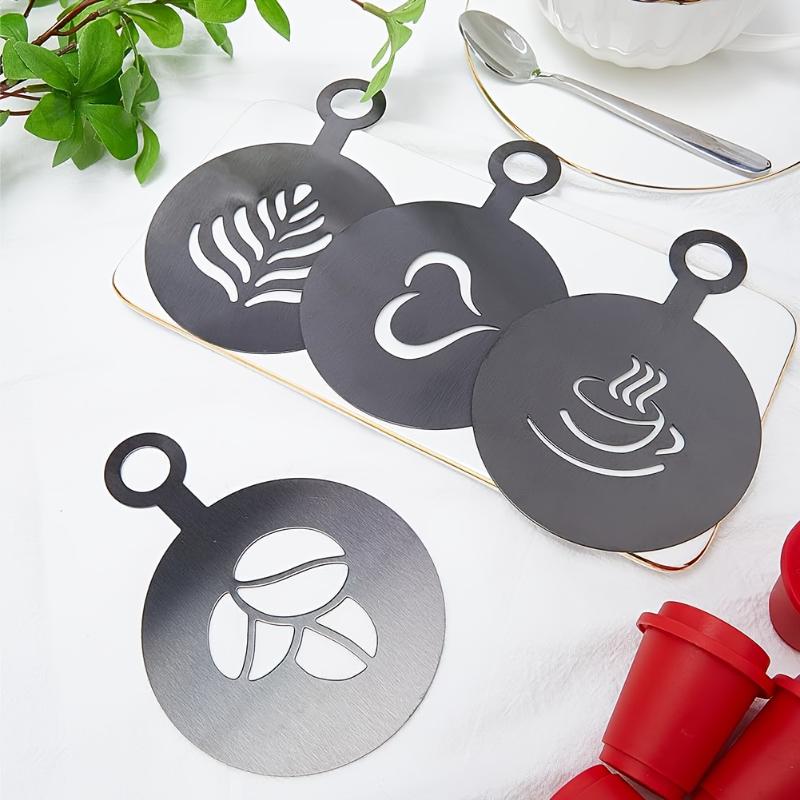 4 ชิ้น/เซ็ต ชุดลายฉลุสแตนเลสลา - Coffee Stencil Art บทวิจารณ์และราคา