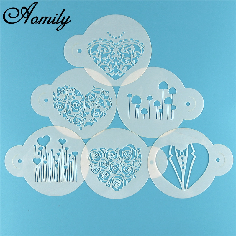 Aomily 6 ชิ้น/เซ็ตวันวาเลนไทน์ - Coffee Stencil Art บทวิจารณ์และราคา
