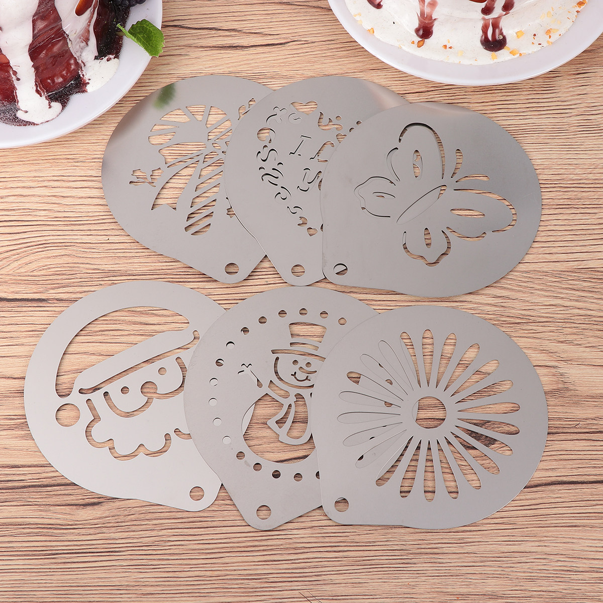 1 ชุดลายฉลุกาแฟสแตนเลสทนทาน DI - Coffee Stencil Art บทวิจารณ์และราคา