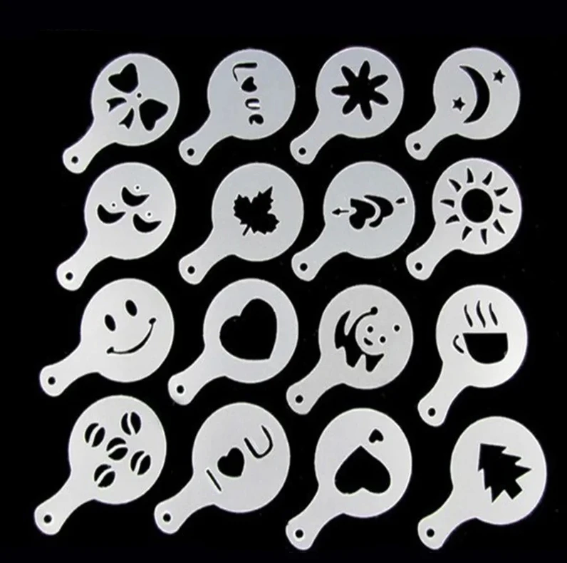 16 ชิ้น/เซ็ตแม่พิมพ์กาแฟ Latte - Coffee Stencil Art บทวิจารณ์และราคา