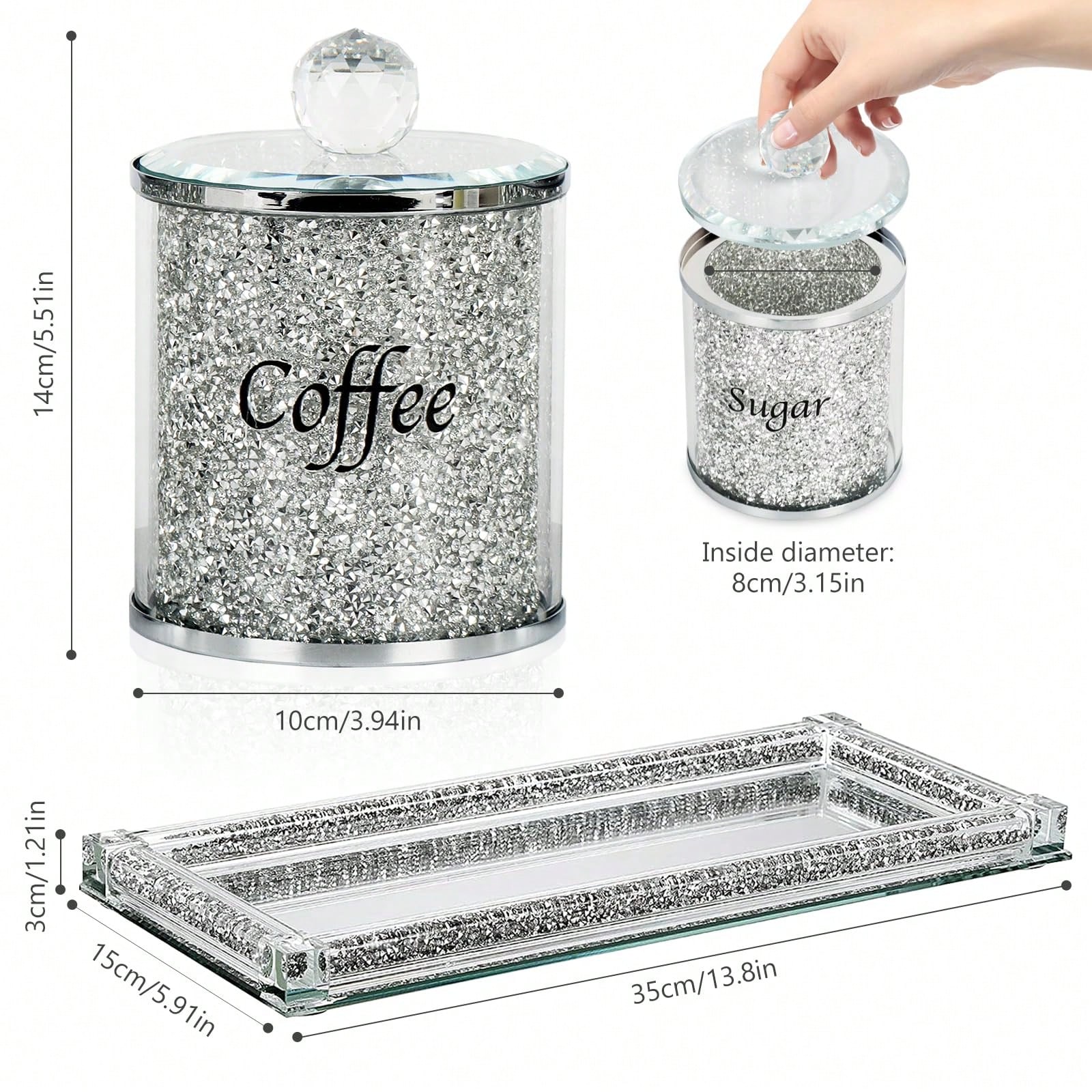 ชุดกระปุกเก็บของในครัวลายเพชรร - Coffee Tea Containers บทวิจารณ์และราคา