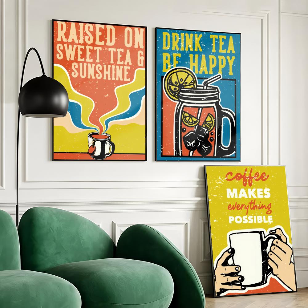 วินเทจชา กาแฟ โปสเตอร์ โฮม บาร - Wallpaper Coffee And Tea บทวิจารณ์และราคา