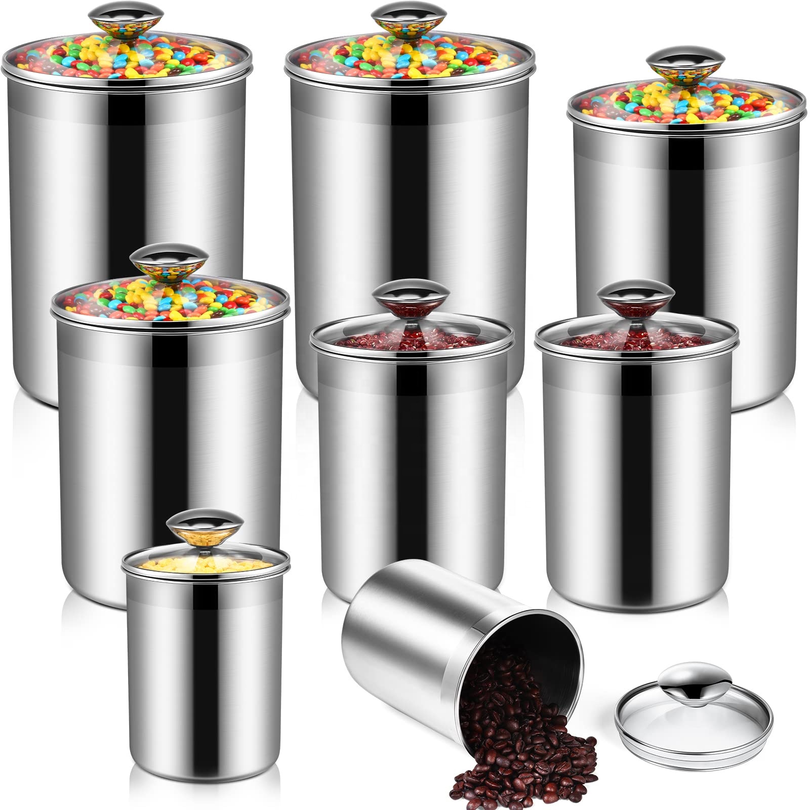ชุดกระป๋องเก็บอาหารสแตนเลสสำหร - Coffee Tea Containers บทวิจารณ์และราคา