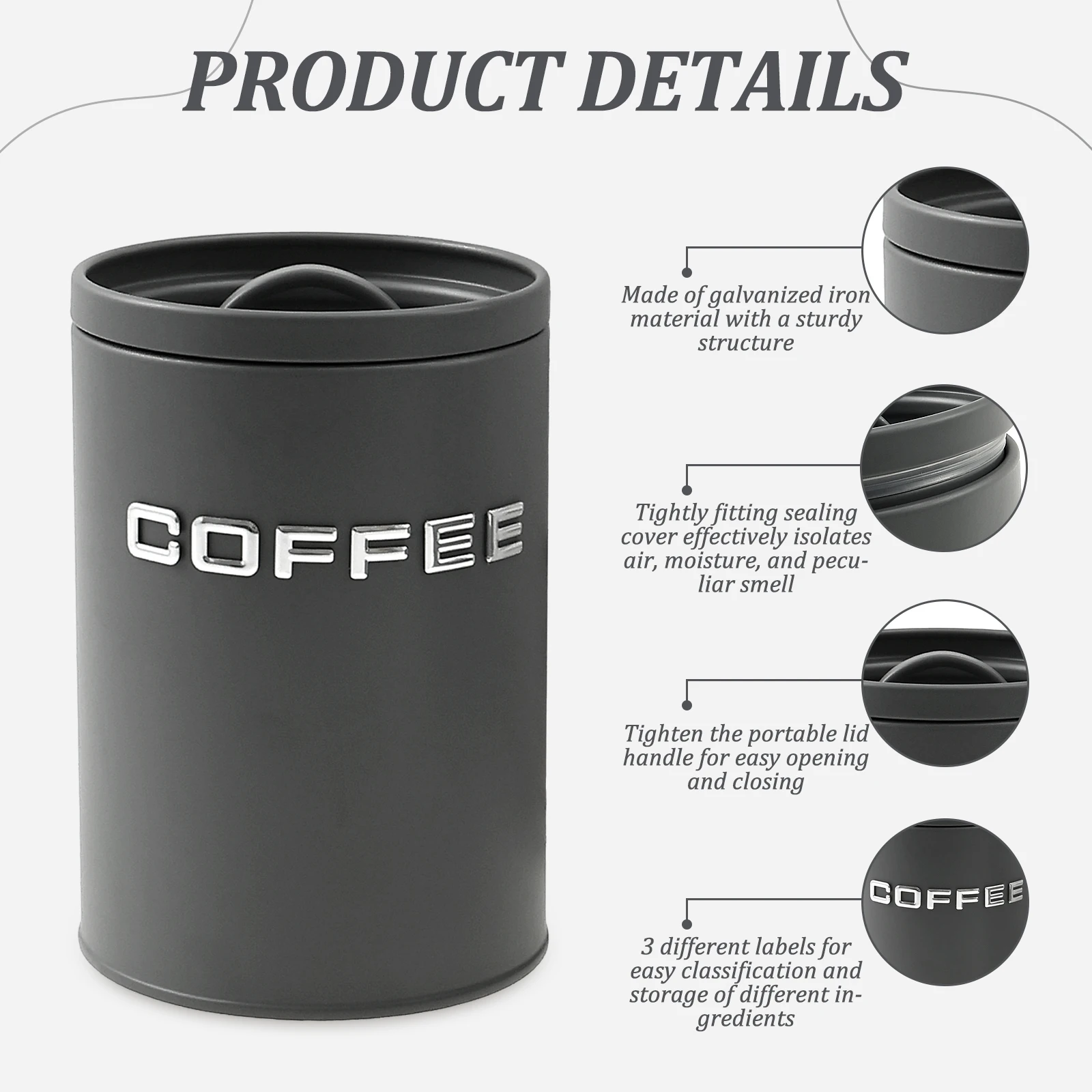กระป๋องเก็บชา กาแฟ น้ำตาล 3 ชิ - Coffee Tea Canister Set บทวิจารณ์และราคา